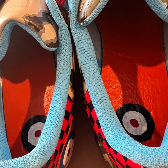 customized hand Painted Mens 9.5 Superstar from Triple White To WW2 inspired - Picture 7 of 10